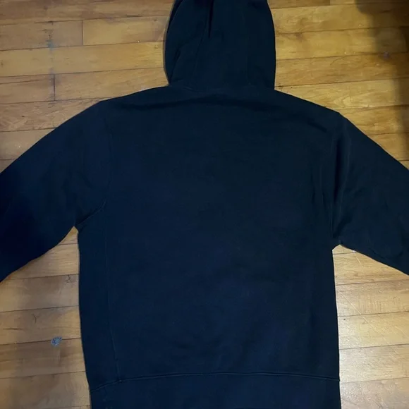 Nike Black Full-Zip Hooded Sweatshirt with White Swoosh Mens Small - Picture 6 of 7